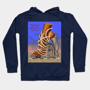 Elephant In The Room; Elephant Running Out Of Room Hoodie